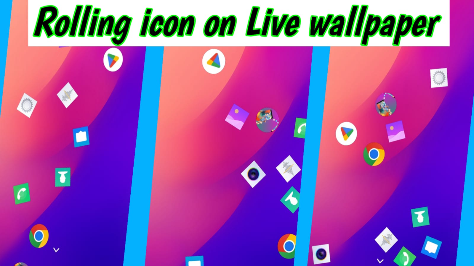 Rolling icon on live wallpaper animated 2024